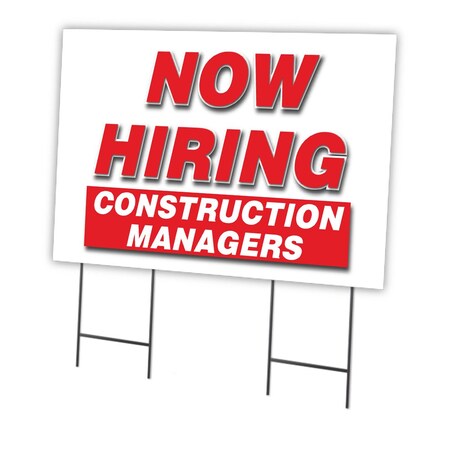 Signmission Now Hiring Construction Managers Yard & Stake outdoor plastic coroplast, 2436 CONSTRUCTION MANAGERS C-2436 CONSTRUCTION MANAGERS